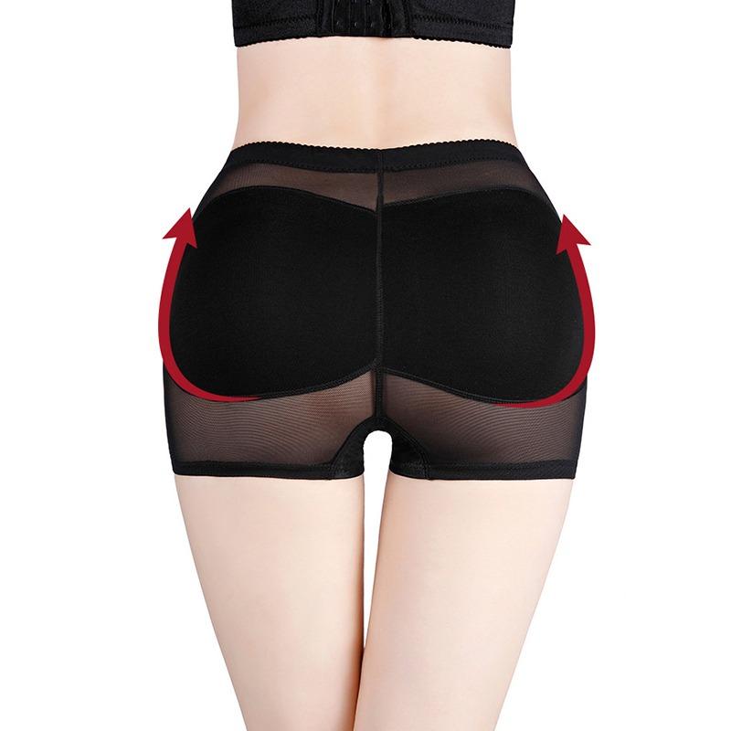 Chiloți modelatori cu talie medie, fund mare fals, pentru femei, pentru slăbit, ridicare fese, cu bureți, push-up, pantaloni scurți, îmbunătățire șolduri, lenjerie modelatoare
