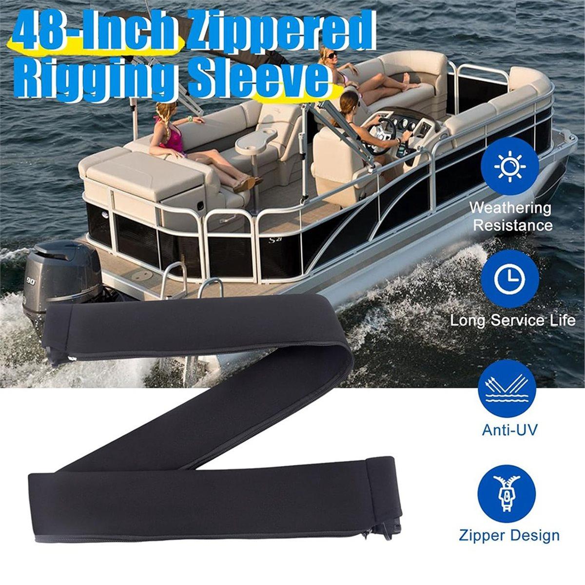 48-Inch Zippered Rigging Sleeve with Marine Cable Boot Diameter 4 2/5Inch with Cable Tie Universal Fit for Yacht Cable China Mainland