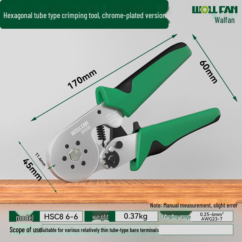 Needle-type Tube Terminal Crimping Pliers, Multi-functional Four-sided Cold Press for Electricians