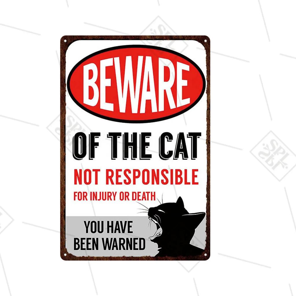 Akita Corgi Dog Breed Metal Sign Beware Of The Dog Warning Sign Pet Shop Wall Decoration Family Doorplate Vintage Tin Plaque