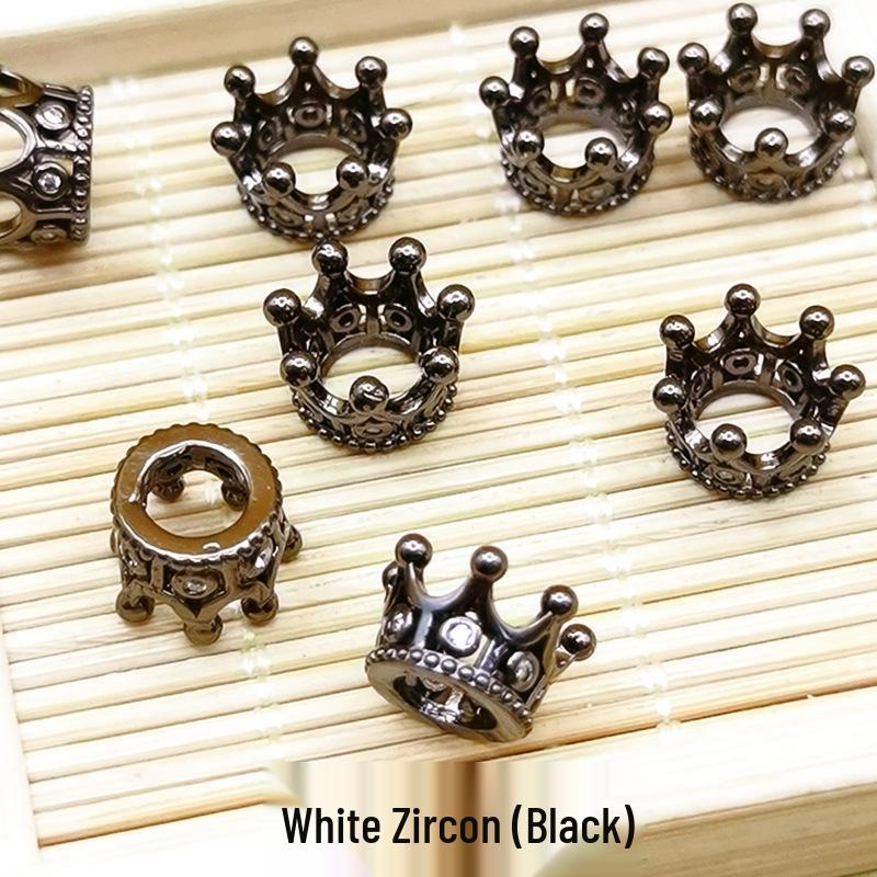 Zircon Inlaid Flower Buddhist Bead Spacer Bracelet Pendants