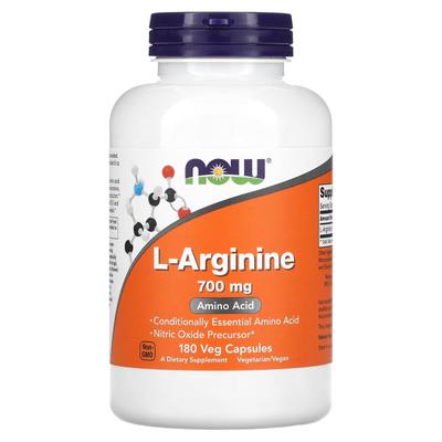 L-Arginin, 700 mg, 180 vegetabiliska kapslar