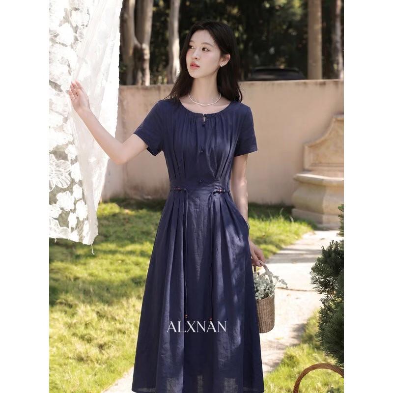 Deer Xiangnan French Style Elegant Slimming A-line Dress S