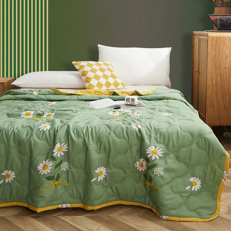 New Printed Quilt Washed Cotton Quilt Summer Thin Quilt Skin Friendly Bedding Air Conditioning Thin Blanket Home Textiles Machine Washable
