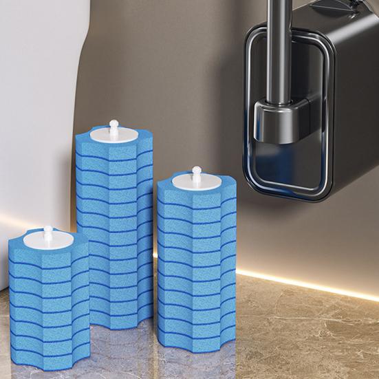 Disposable Toilet Brush Head with Sealed Odor-Proof Storage Bucket Wall-Mounted Ergonomic Handle Bathroom Brush Set