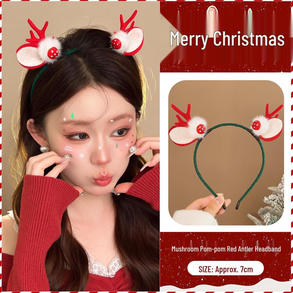 Cute Reindeer Antlers Christmas Headband - Festive Forest Style