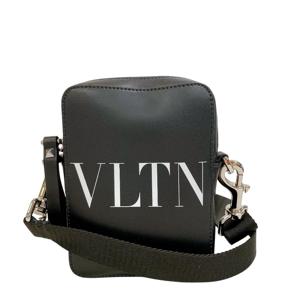

VALENTINO 5Y2B0943 Small crossbody bag pouch VLTN logo leather Shoulder Bag black leather unisex Used