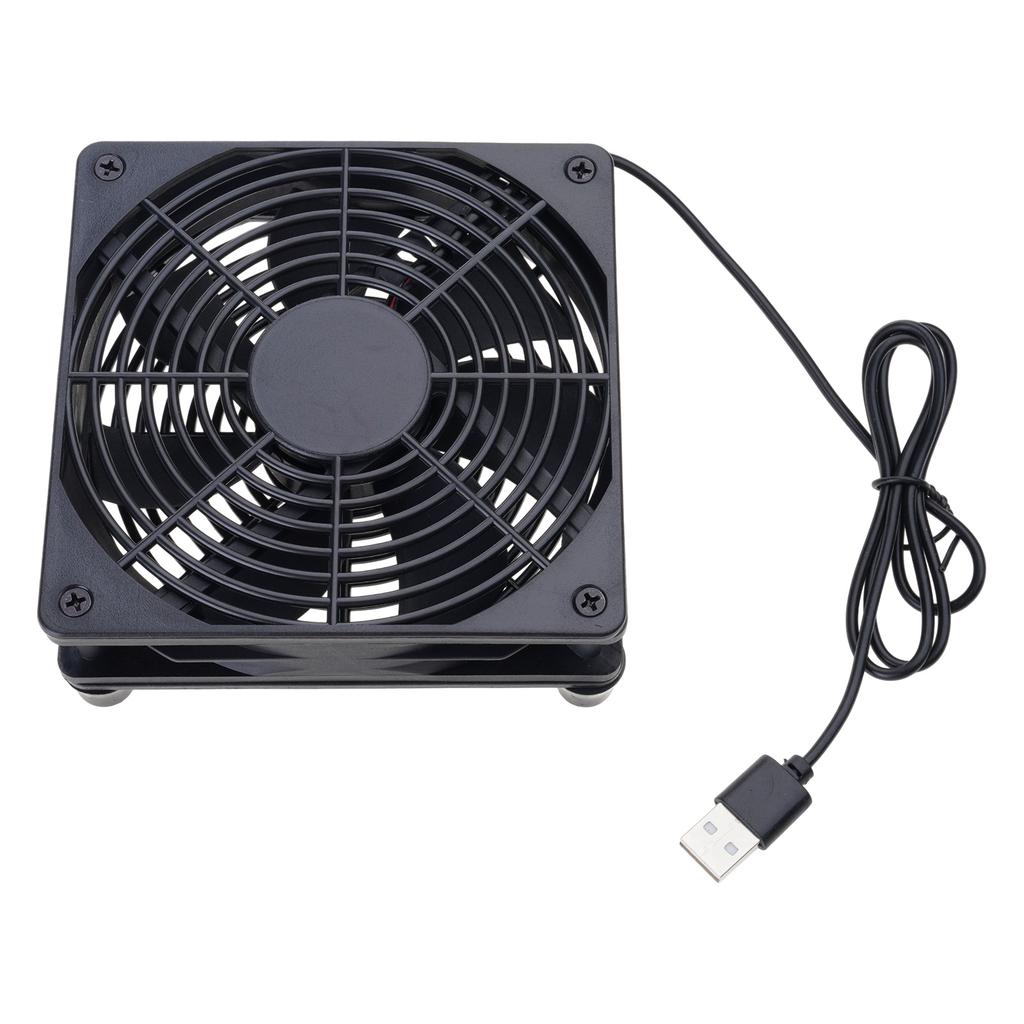 DC 5V USB Powered Router Fan Heat Dissipation Stents PC Cooler TV Box Wireless Cooling 120mm with Protective Net Qui
