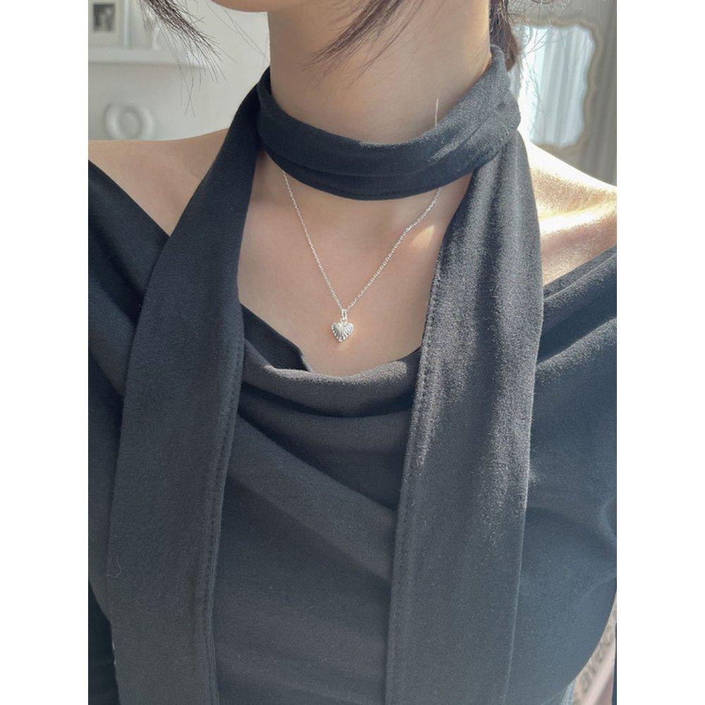 Silver925 Feather Heart Necklace (2Color)
