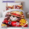 Set Piumone Copripiumone Federe Letto con Fantasia di Monkey D. Luffy One Piece Regalo di Compleanno per la Casa(1 * copripiumino + 2 * federa, senza nucleo)
