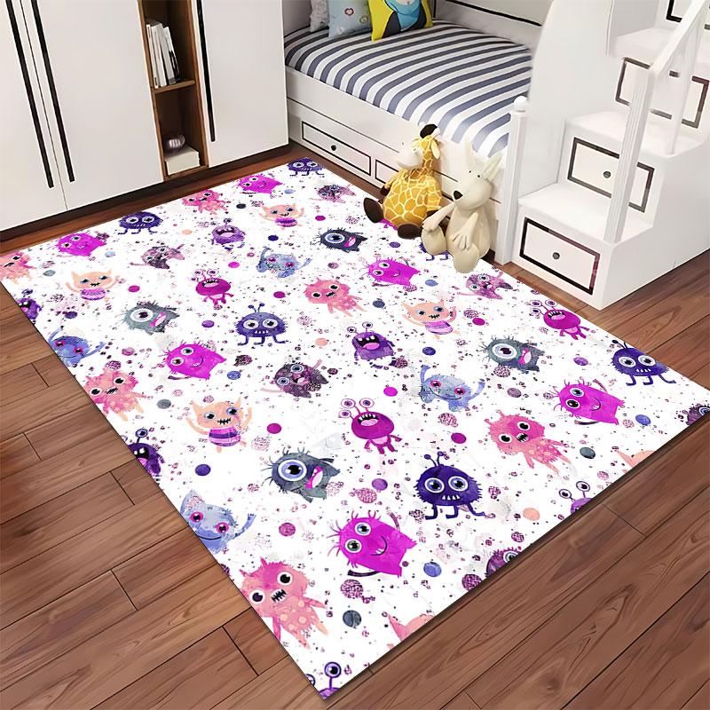 Colorful Cartoon Monster Pattern suitable as a non-slip mat for the living room or bedroom sofa