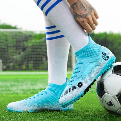 High Top Football Shoes Men's Sports Football Shoes Broken Nails Spikes Student Non-slip Football Game Training Shoes