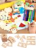 20pcs Montessori Kids Drawing Toys Wooden DIY Painting Stencils Template Craft Toys Puzzle Educational Toys for Children Gifts