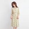 Srcr 92% Mulberry Silk French Chic Printed V-Neck Dress
