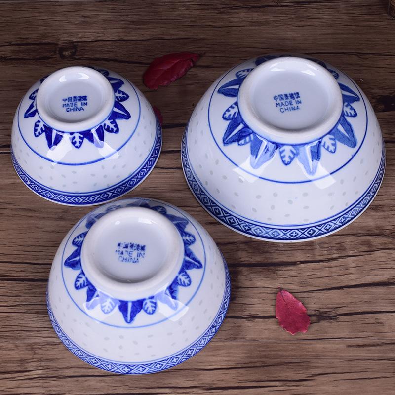 Ceramic Tableware Blue And White Porcelain Ramen Soup Bowl Chinese Rice Bowls Dragon Pattern Vintage Dinnerware