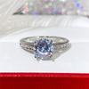 Trendy Female Wedding Rings with Round Shape Zirconia Chic Accessories for Party Engagement Ceremony Jewelry Wholesale