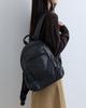 By Esquire Women Glossy Shirring Backpack Black Lenny