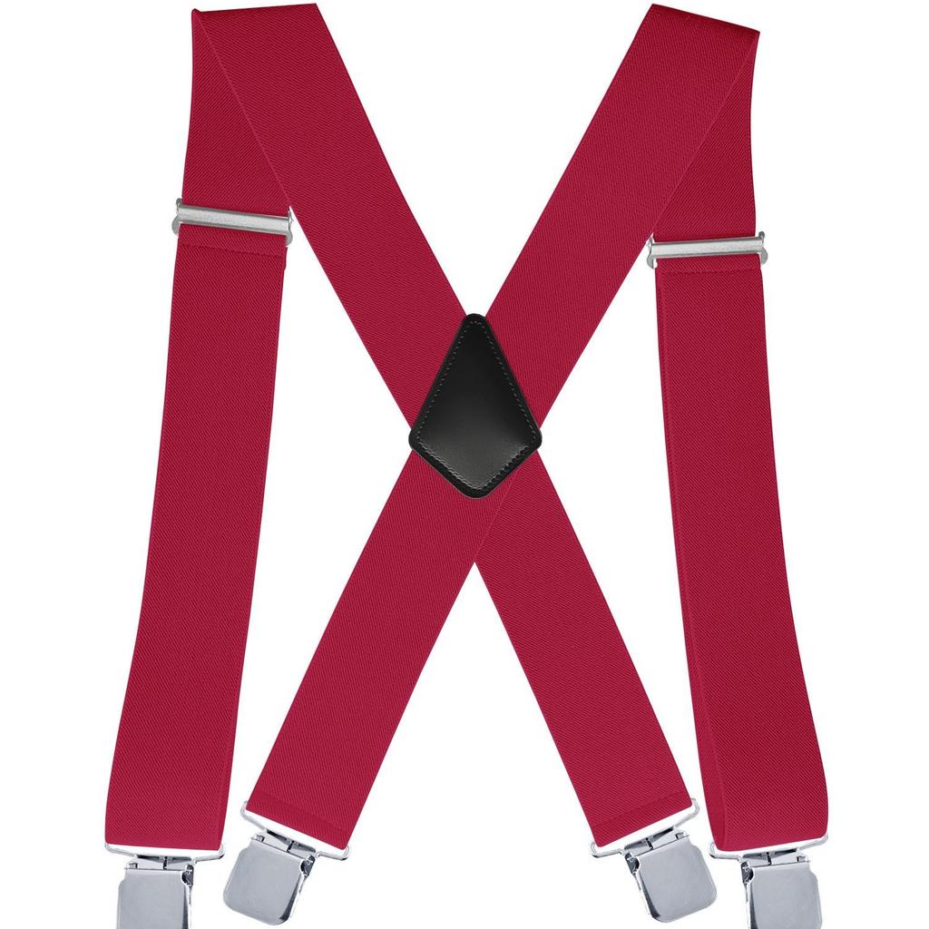 Doucharming Herren 5cm Elastische X-Form Verstellbare Hosenträger mit Metallclips