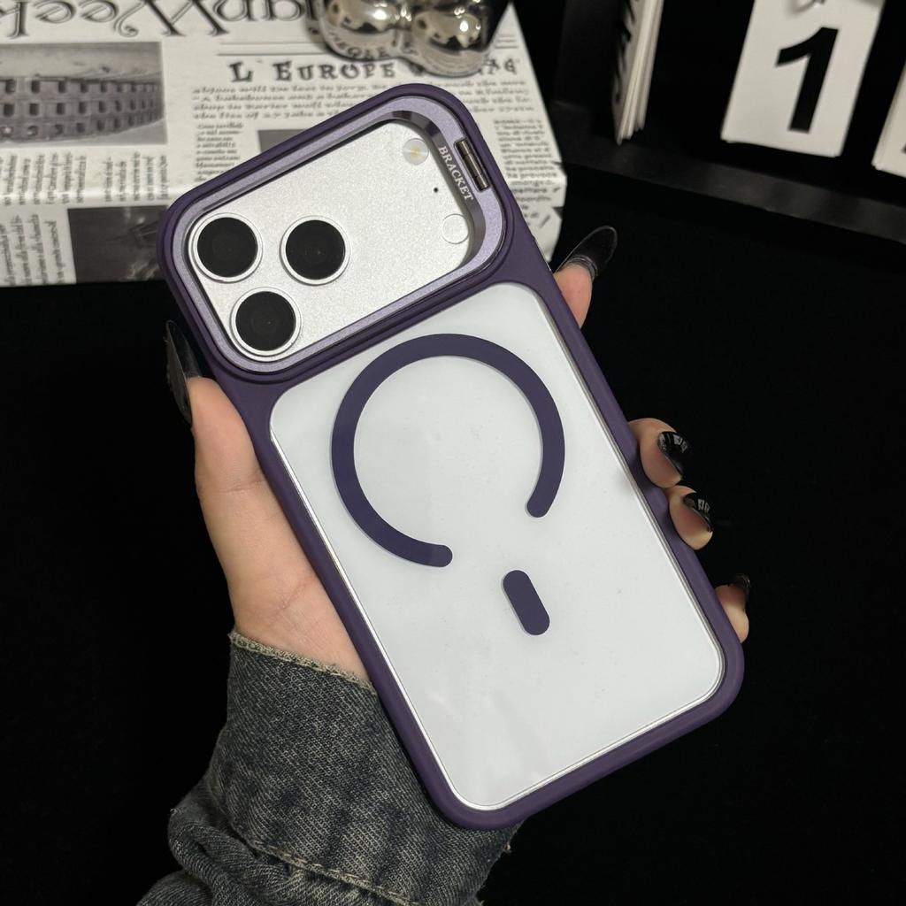 Applicable to iPhone18Promax skin-sensitive lens holder magnetic mobile phone case Apple 17 transparent all-inclusive protective case