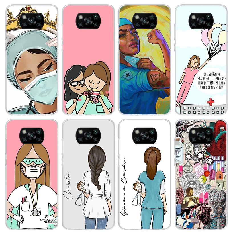 Medicine Nurse Doctor Phone Case For Xiaomi Poco X7 X6 X5 Pro F7 Ultra Redmi 15C 15 13 13C 12 12C 10 10A 10C 9 9A 9C 9T Shell Po