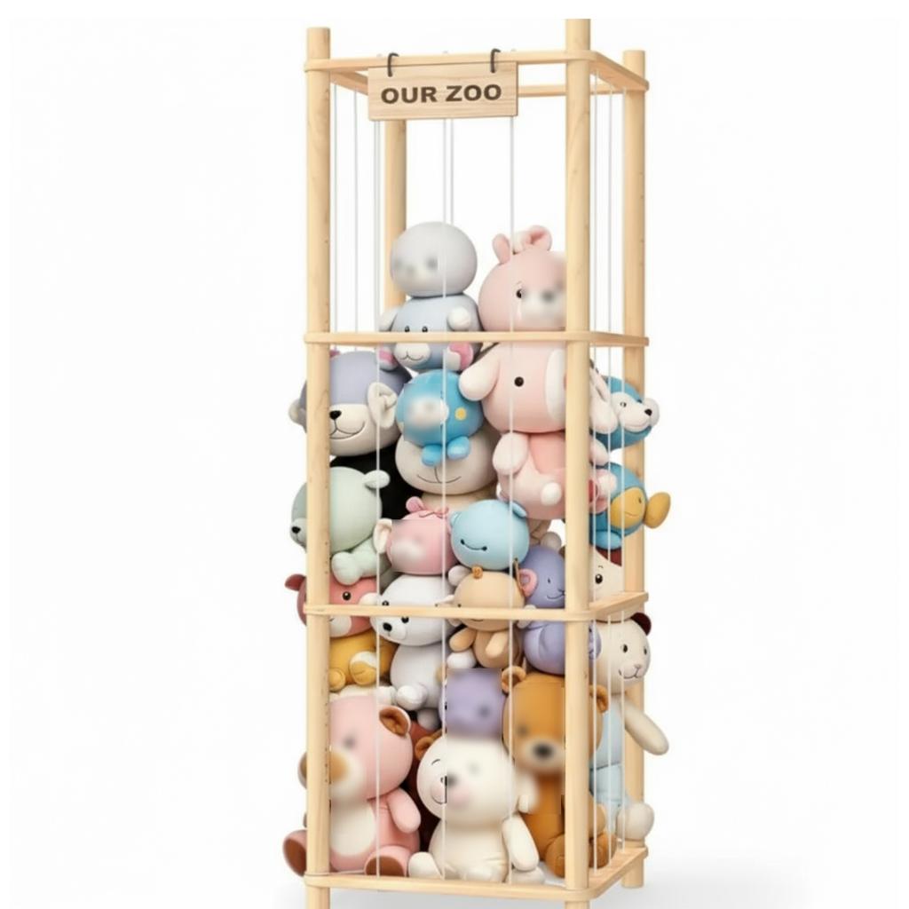 Stuffed Storage With High Large Capacity Plush Sturdy Solution Child - Wooden Material Ideal for Playroom Bedroom