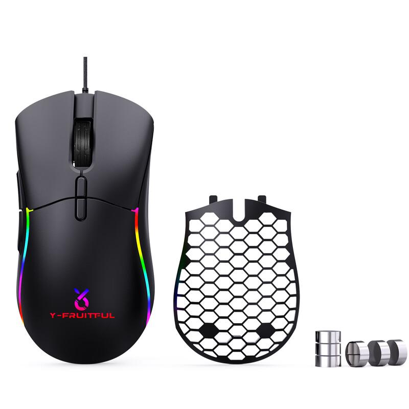 

Y-FRUITFUL Honeycomb Hollow RGB Wired Gaming Mouse