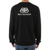 Balenciaga Back Print Interlocked BB Sweatshirt 'Black White' Men's 583117T14394170