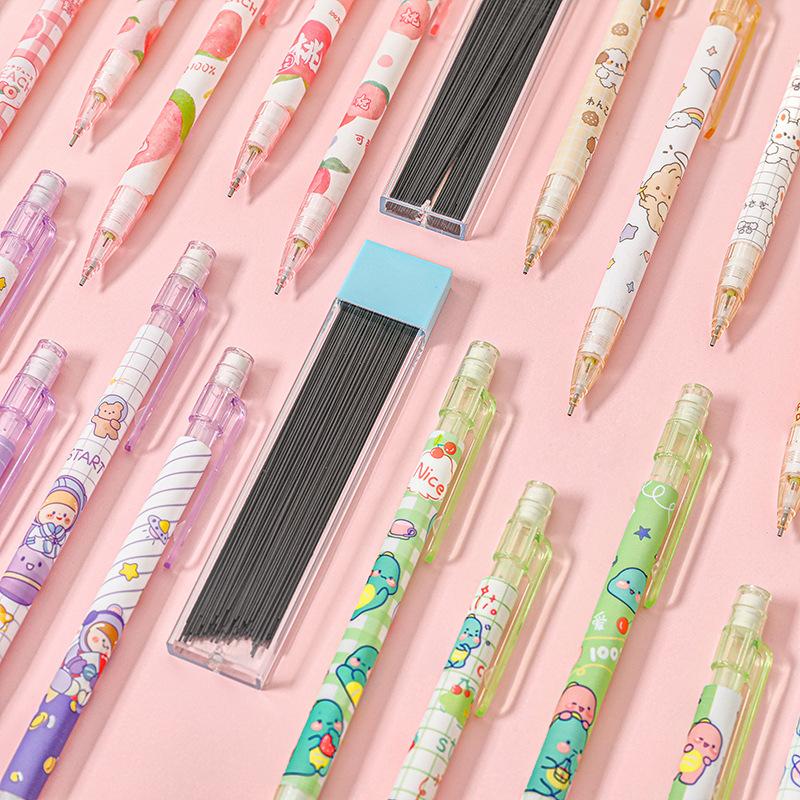 5Pcs Kawaii Mechanical Pencil 0.5mm Refill Cute Cartoon Automatic Pencils Student Writing Tool Child Gift Student Stationery