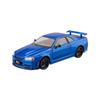 1/24 Skyline GTR R34 Static Diecast Car Sound Light Pull Back Detailed Rubber Tires Desktop Hobby Collectible Boys Gift