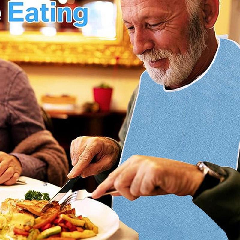 1pcs Anti-fouling Bib for Men and Women Adjustable Reusable The Elderly Apron for Eating When Sick Adult Specific Neck Care Bib
