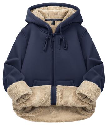 TACVASEN Cold Kangaroo Size 2XL Women's Fleece-Lined Sweatshirt, Thick, Casual, Everyday, Loungewear, Warm, Weather, Stylish, Soft, 1/2 Pocket,