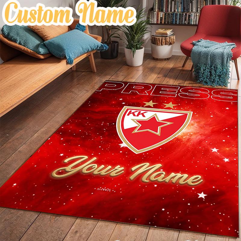 Custom Name FK Crvena Zvezda Rug Office Rug Chair Mat Non Slip Carpet Rugs for Bedrooms Dining Room Living Room Home Decor Gifts