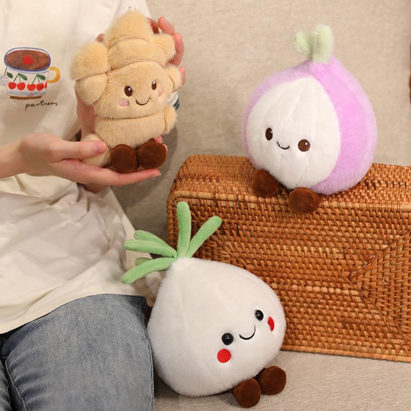 Cartoon Vegetable Series Plush Doll Kawaii Ginger Onion Garlic Stuffed Toys For Children Funny Room Decoration Creative Gifts