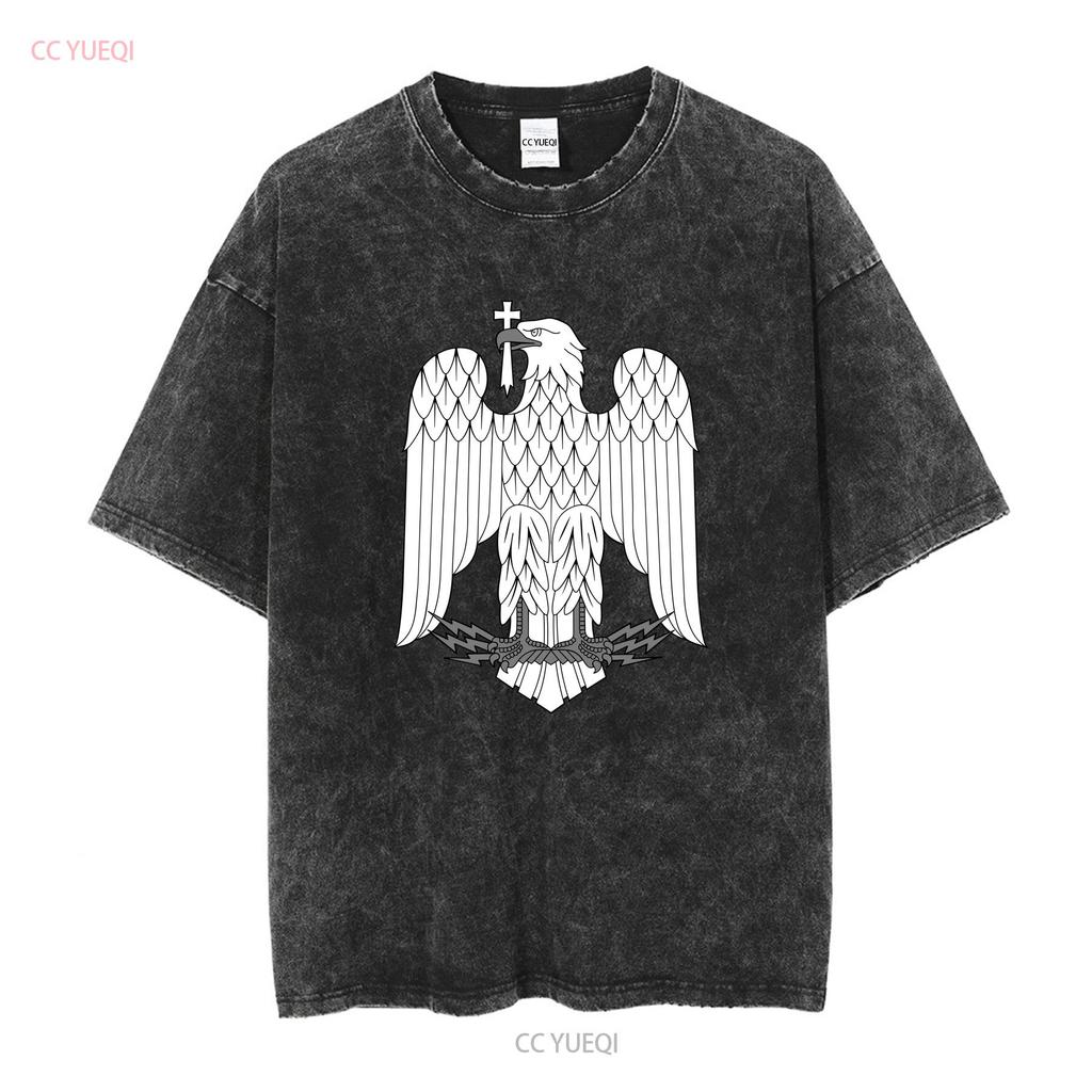 T-shirt Armoiries de la Roumanie Aigle du Parlement roumain Toutes Tailles manches longues ou courtes vintage Lavé vêtements de designer Unisexe