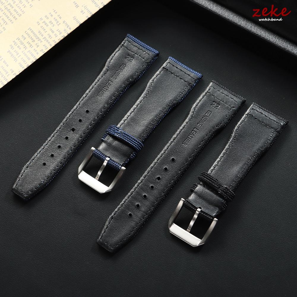 Nylon Canvas Watch Strap Cowhide Watchband 20mm 21mm 22mm for IWC Pilot Watchband Accessories for Military Watch Band Bracelets