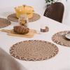 Jute-Platzsets Natürliches Material Rutschfest Hitzebeständig Runde Platzsets Gewebte Matten für Partys Hochzeit Küchentisch-Dekoration