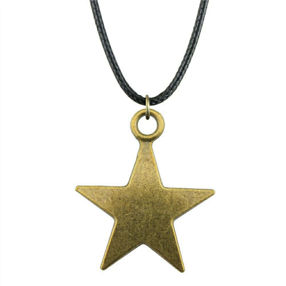 Star Pendant Necklace Vintage Minimalist Moon Sun Charms Cosmic Jewelry With 45cm Leather Chain