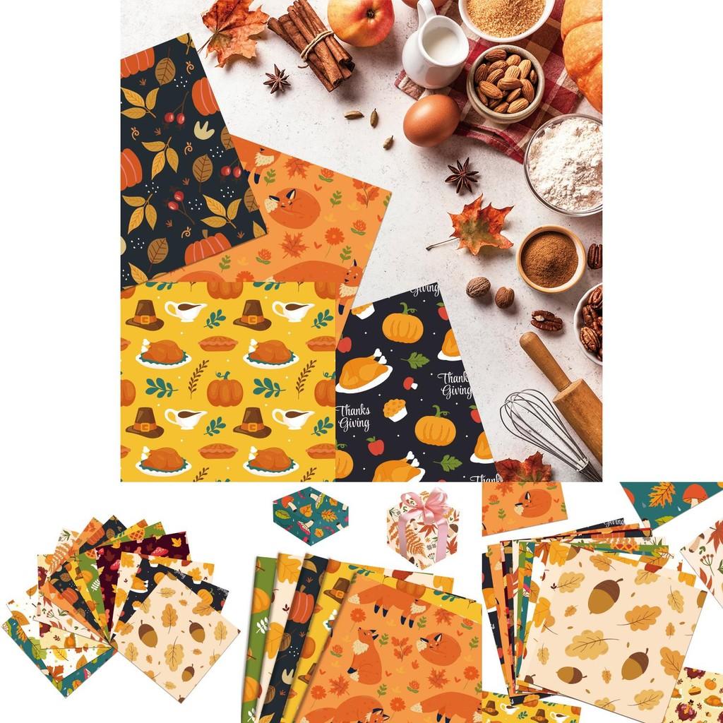 Geschenkpapier-Set mit Kürbismotiven für Thanksgiving – ideal zum Selbermachen von Geschenkverpackungen und Partydekoration