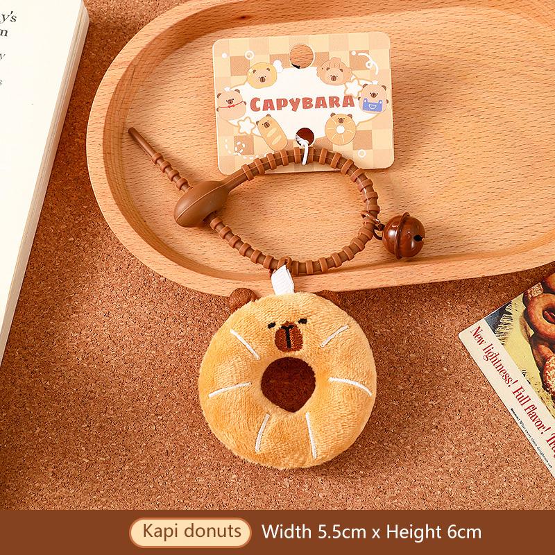 

Cute Capybara Bread Plush Toy Keychain Capibara Donuts Soft Stuffed Doll Pendant Car Key Ring Backpack Bag Decor Kid Gift