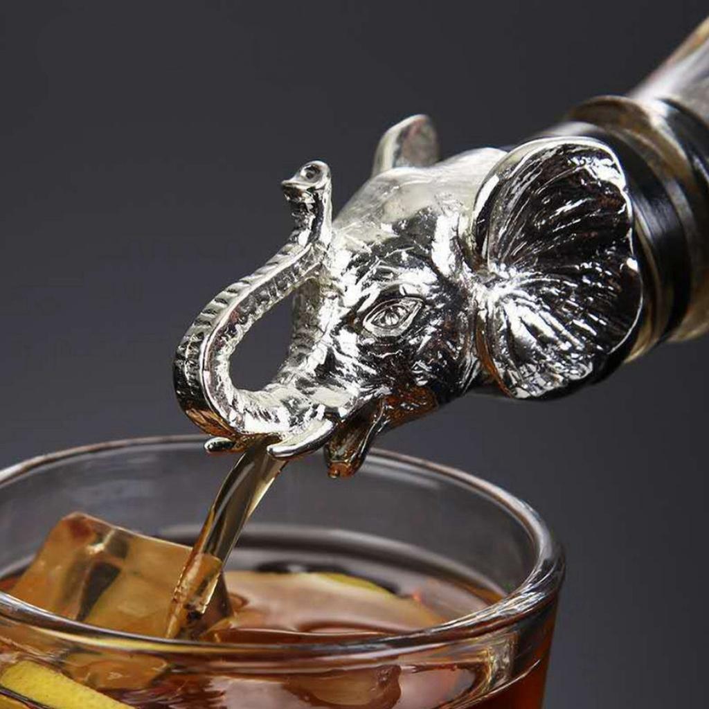 Alloy+Silicone Wine Aerator Pourer Spout Wine Decanters Elephant Wine Stoppers Decanter Pourer Liquor Decanter Bottles 5
