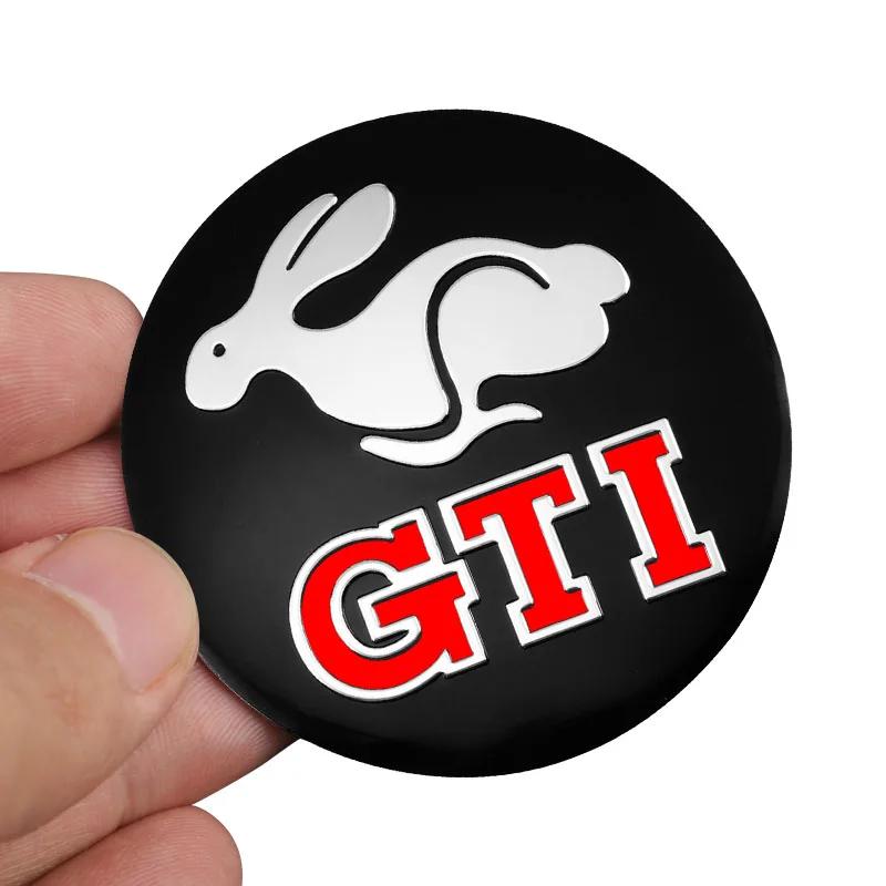 For VW 4Pcs 56mm Car Wheel Center Hub Cap Stickers Car Emblem Badge Decal For Volkswagen GTI R-Line R Polo T5 Golf Passat Scir