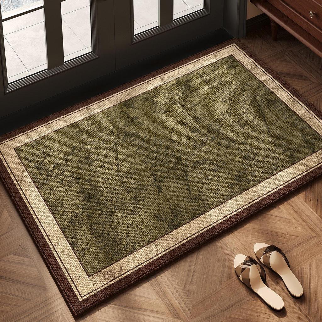 Vintage Door Mat: High-End, Non-Slip, Easy Clean, Cuttable, Dirt-Resistant, Wash-Free for Home Use