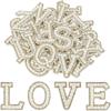 26Pcs A-Z Alphabe Rhinestone Letter Patches English Alphabet Pearl Alphabet Patch  Clothes