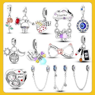 Charms Plata de Ley 925er Sterlingsilber, im Dunkeln leuchtende Glühbirne, Glühwürmchen, baumelnder Charm, passend für Original-Armband, Damenschmuck