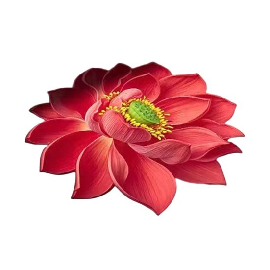 Lotus Flower Shaped Rug 3D Visual Effect Lotus Carpet Absorbent Area Rug with Non-Slip Backing for Bedroom Living Room Bathroom Kitchen