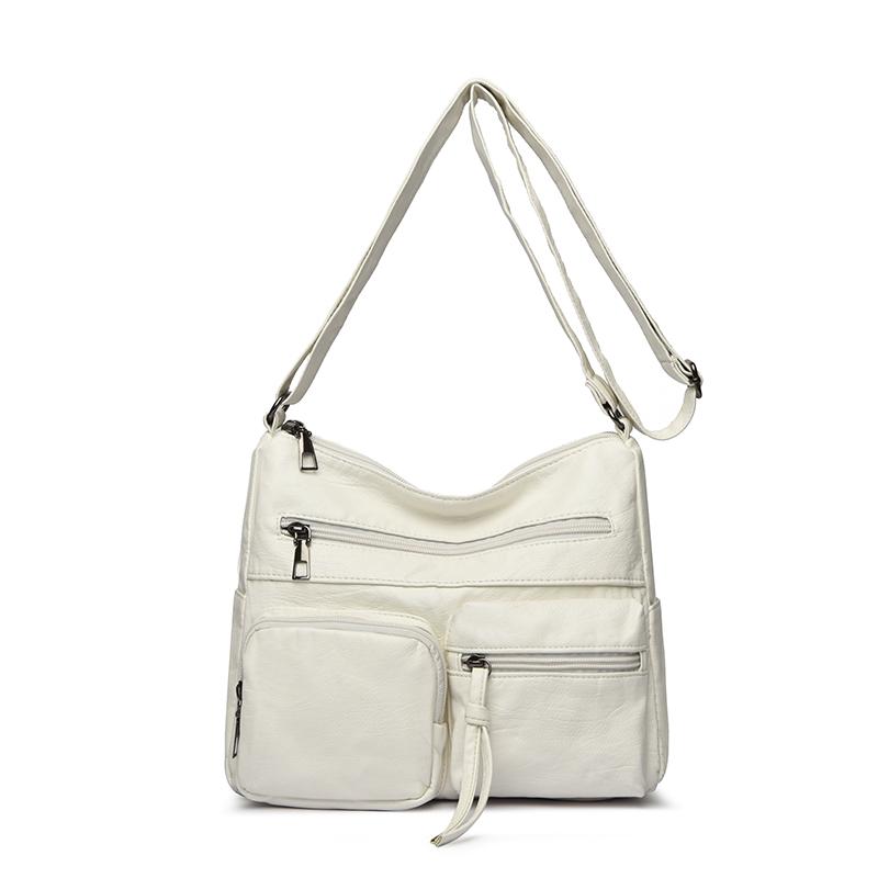 

Женская сумка Винтажная сумка через плечо Многокарманная Большая вместимость Сумка кроссбоди белый