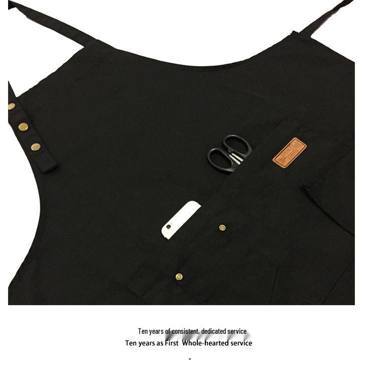 Korean Style Cotton Summer Apron: Oil-Proof, Custom Logo, High-End for Kitchen & Coffee Shops