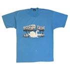 

VTG 90 s Mississippi Swans Blue Graphic T-Shirt S.S. Well Worn Grunge USA Sz XL M