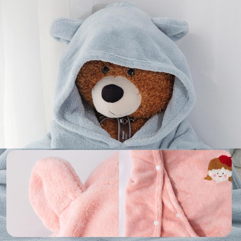 Bata de baño con capucha para bebé, toalla de baño transpirable, capa para bebé de secado rápido, suave, con dibujos animados, poncho para recién nacidos, muy absorbente