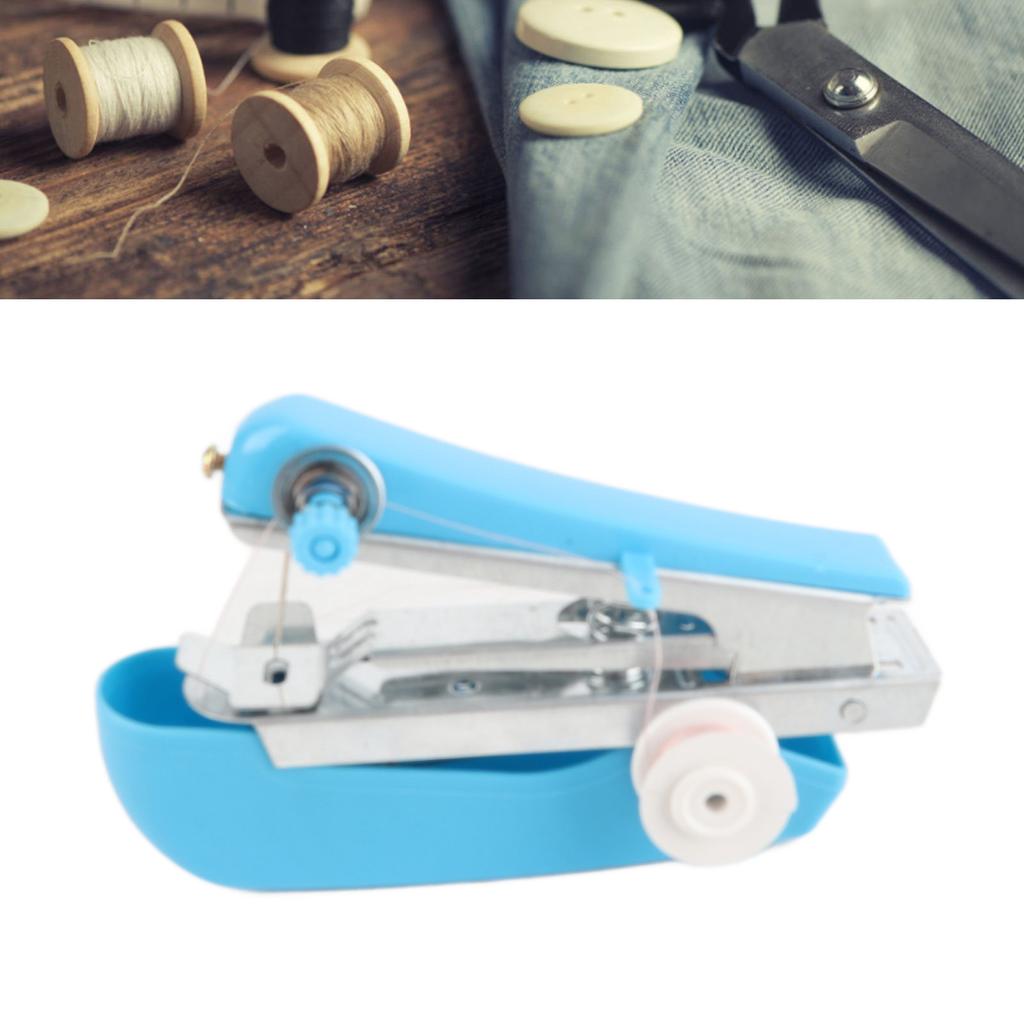 Handheld Sewing Machine Practical Portable Blue Mini Sewing Machine for Household Travelling
